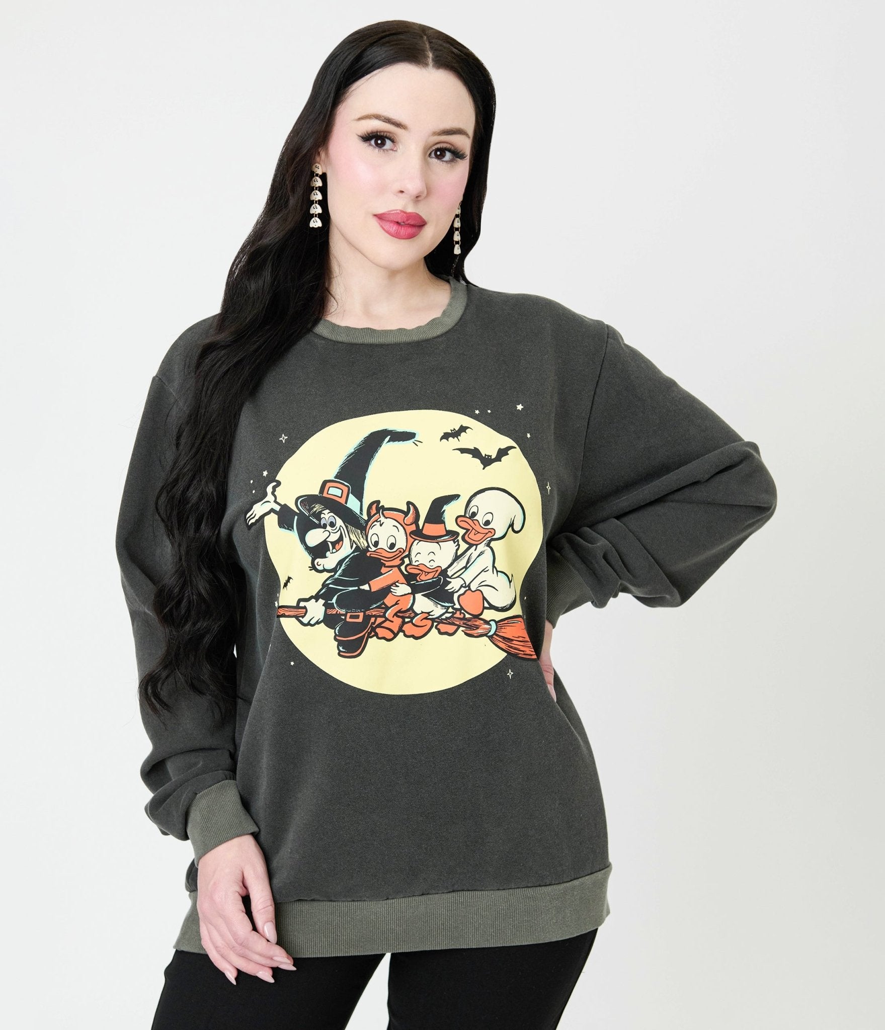 Cakeworthy Huey Dewey & Louie Halloween Unisex Graphic Sweatshirt - Unique Vintage - Womens, TOPS, SWEATERS