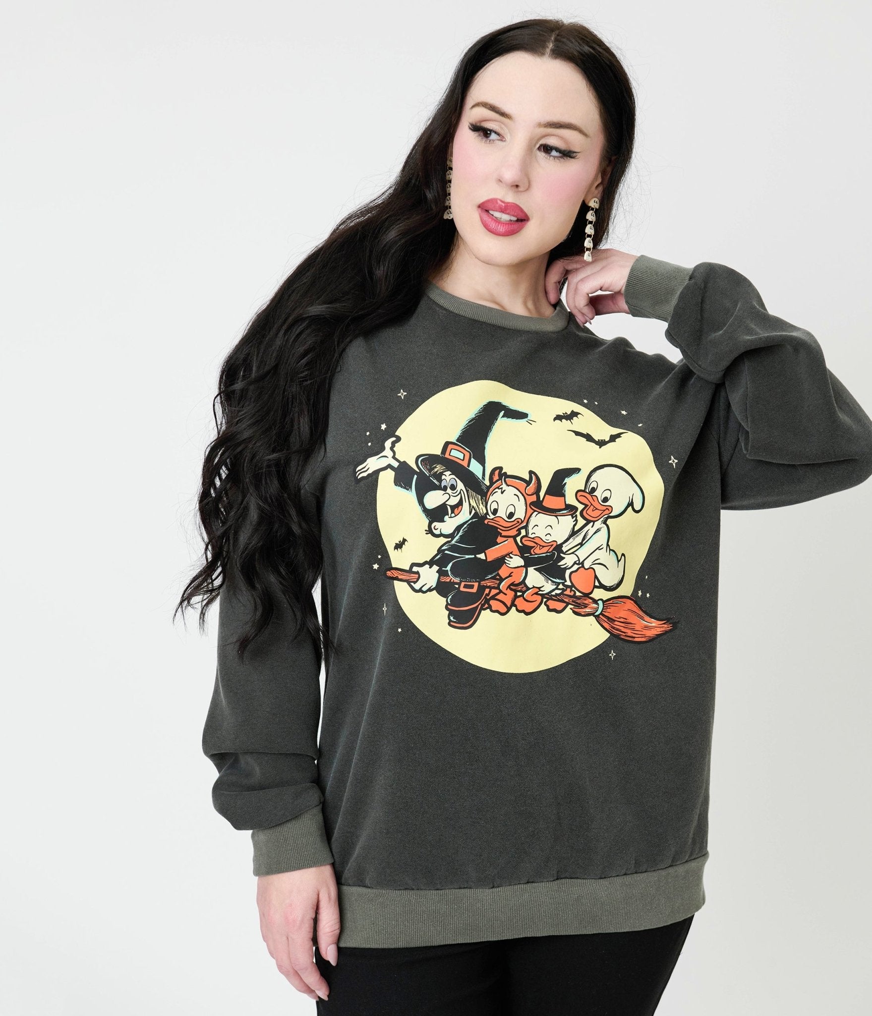 Cakeworthy Huey Dewey & Louie Halloween Unisex Graphic Sweatshirt - Unique Vintage - Womens, TOPS, SWEATERS