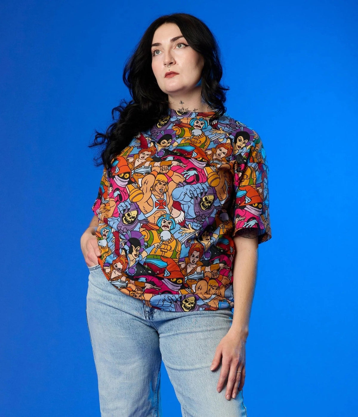 Cakeworthy Masters of the Universe All Over Print Unisex Graphic Tee - Unique Vintage - Womens, GRAPHIC TEES, TEES