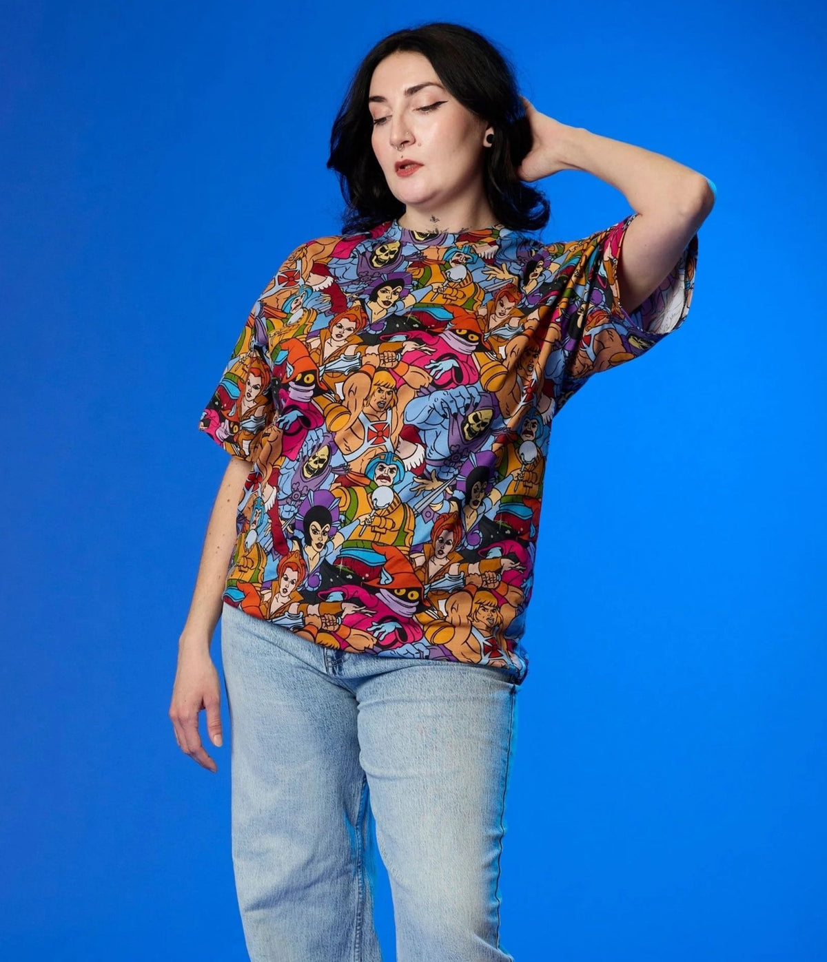 Cakeworthy Masters of the Universe All Over Print Unisex Graphic Tee - Unique Vintage - Womens, GRAPHIC TEES, TEES