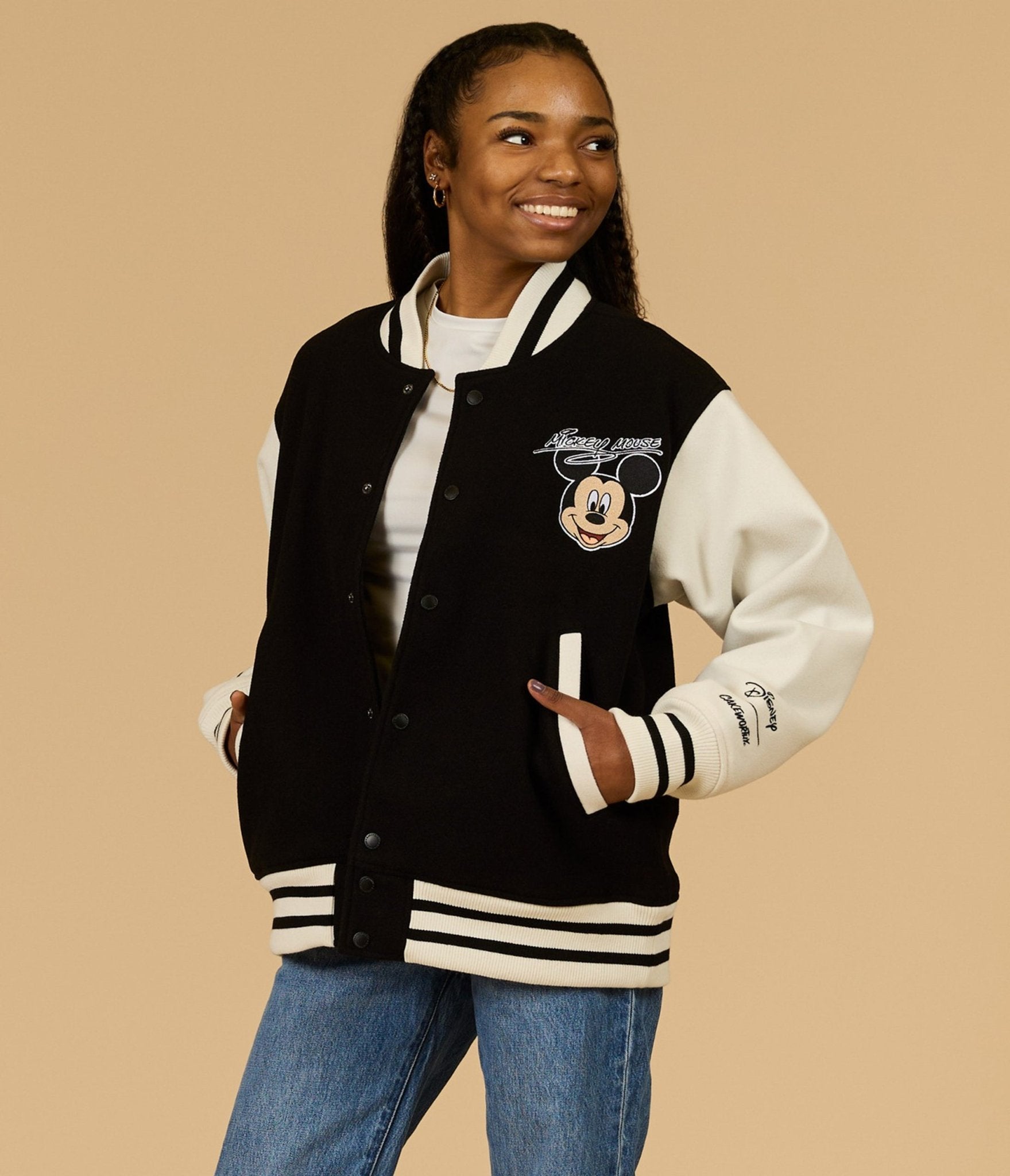 Cakeworthy Mickey & Friends Varsity Jacket - Unique Vintage - Womens, TOPS, OUTERWEAR