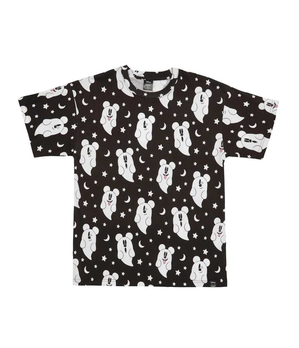 Cakeworthy Mickey Mouse Ghost All Over Print Unisex Tee - Unique Vintage - Graphic Tees