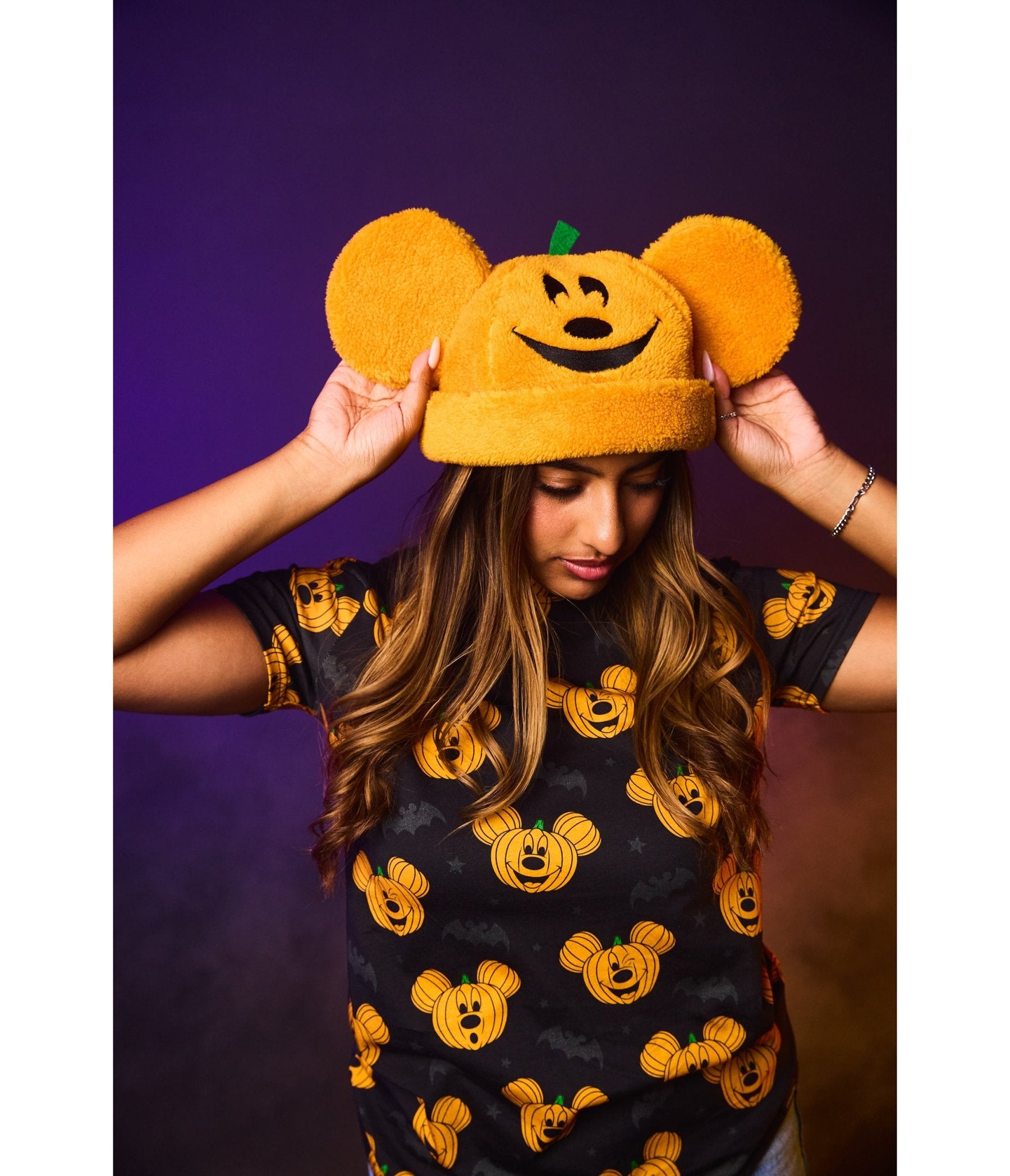 Cakeworthy Mickey Pumpkin Sherpa Beanie - Unique Vintage - Womens, ACCESSORIES, HATS