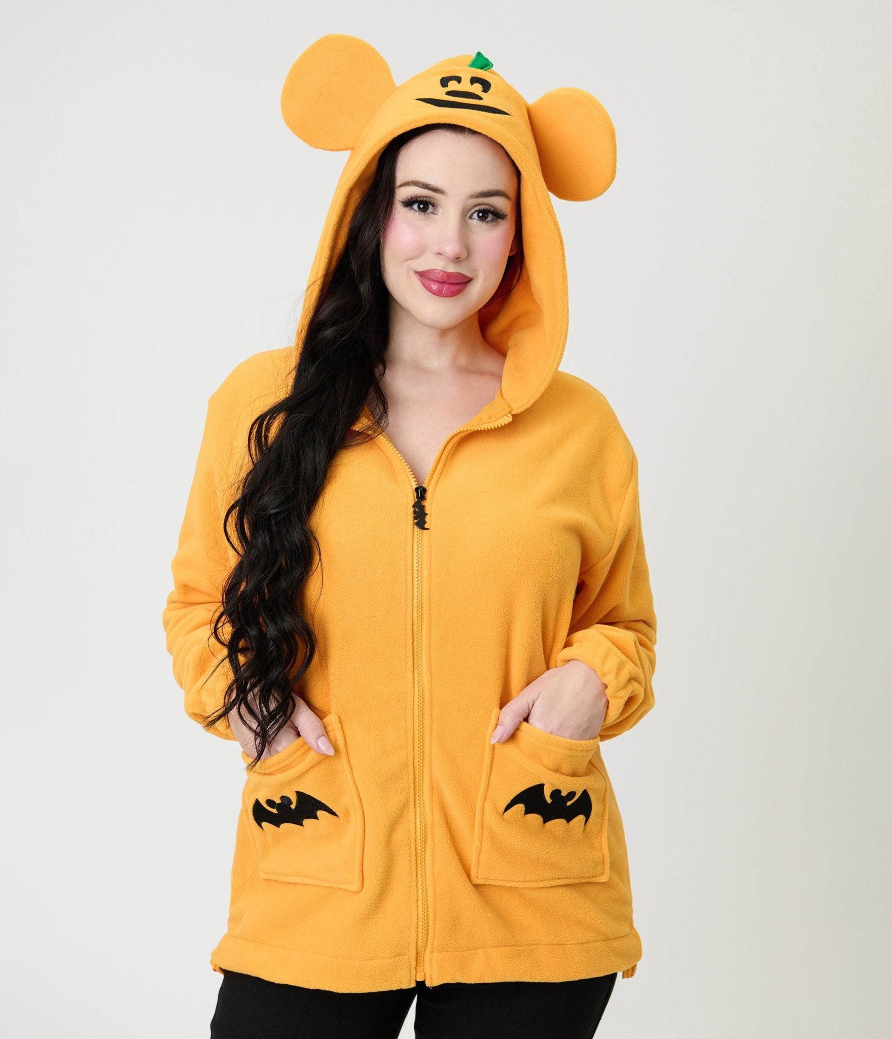 Cakeworthy Orange Mickey Pumpkin Hoodie - Unique Vintage - Womens, TOPS, SWEATERS