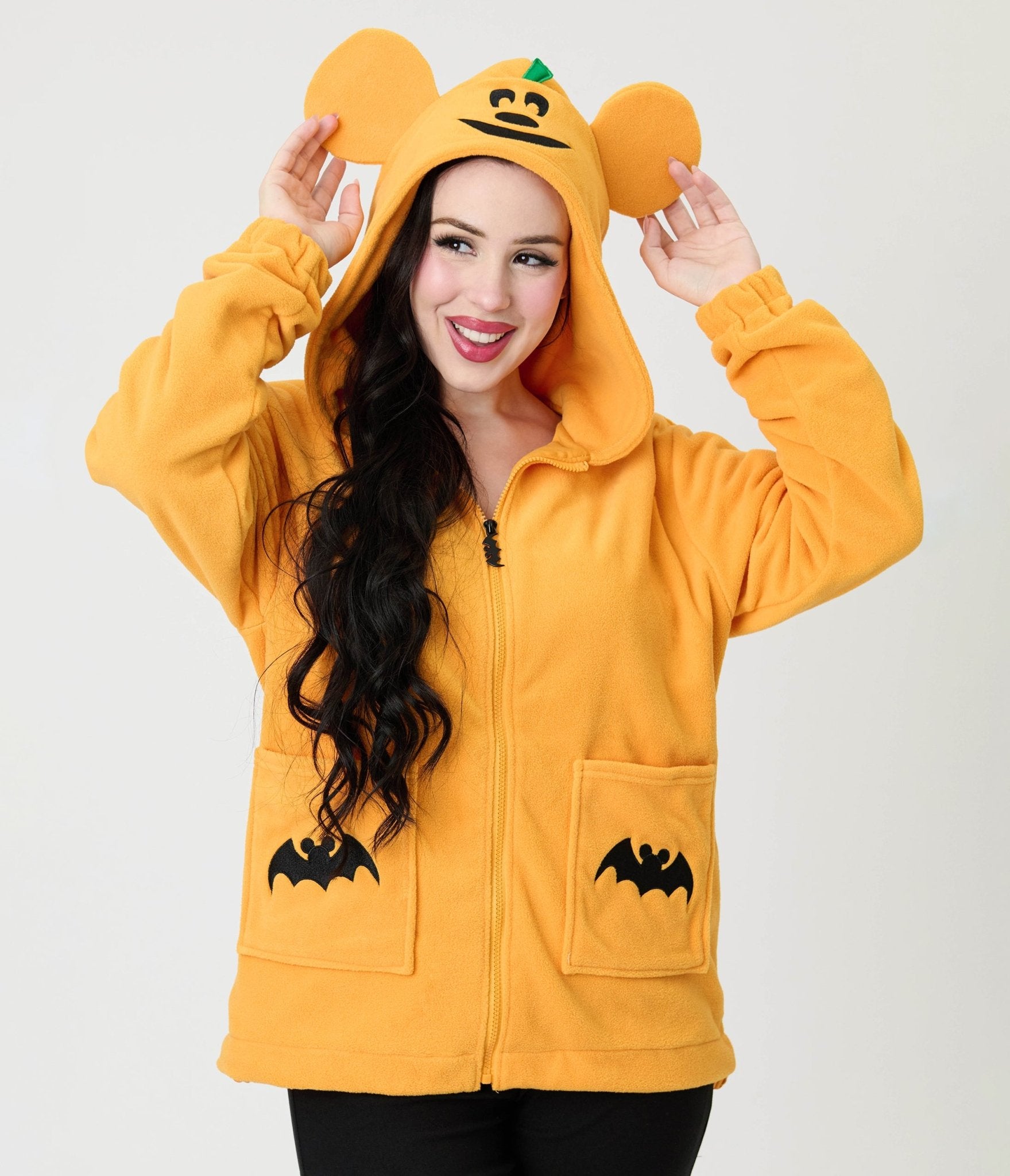 Cakeworthy Orange Mickey Pumpkin Hoodie - Unique Vintage - Womens, TOPS, SWEATERS