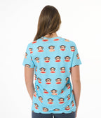 Cakeworthy Paul Frank Blue Julius All Over Print Unisex Tee - Unique Vintage - Womens, GRAPHIC TEES, TEES