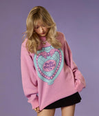 Cakeworthy Pink Polly Pocket Cotton Sweater - Unique Vintage - Womens, GRAPHIC TEES, SWEATSHIRTS