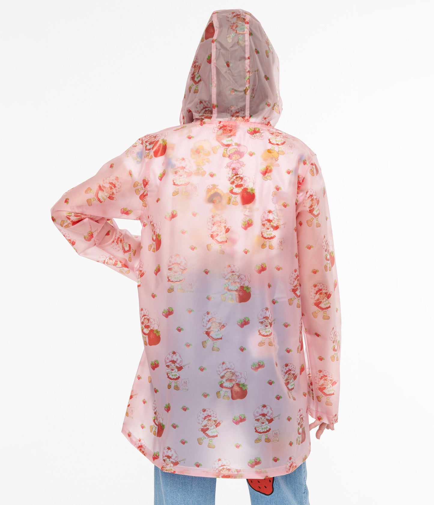 Cakeworthy Pink & Red Strawberry Shortcake Rain Jacket - Unique Vintage - Womens, TOPS, OUTERWEAR