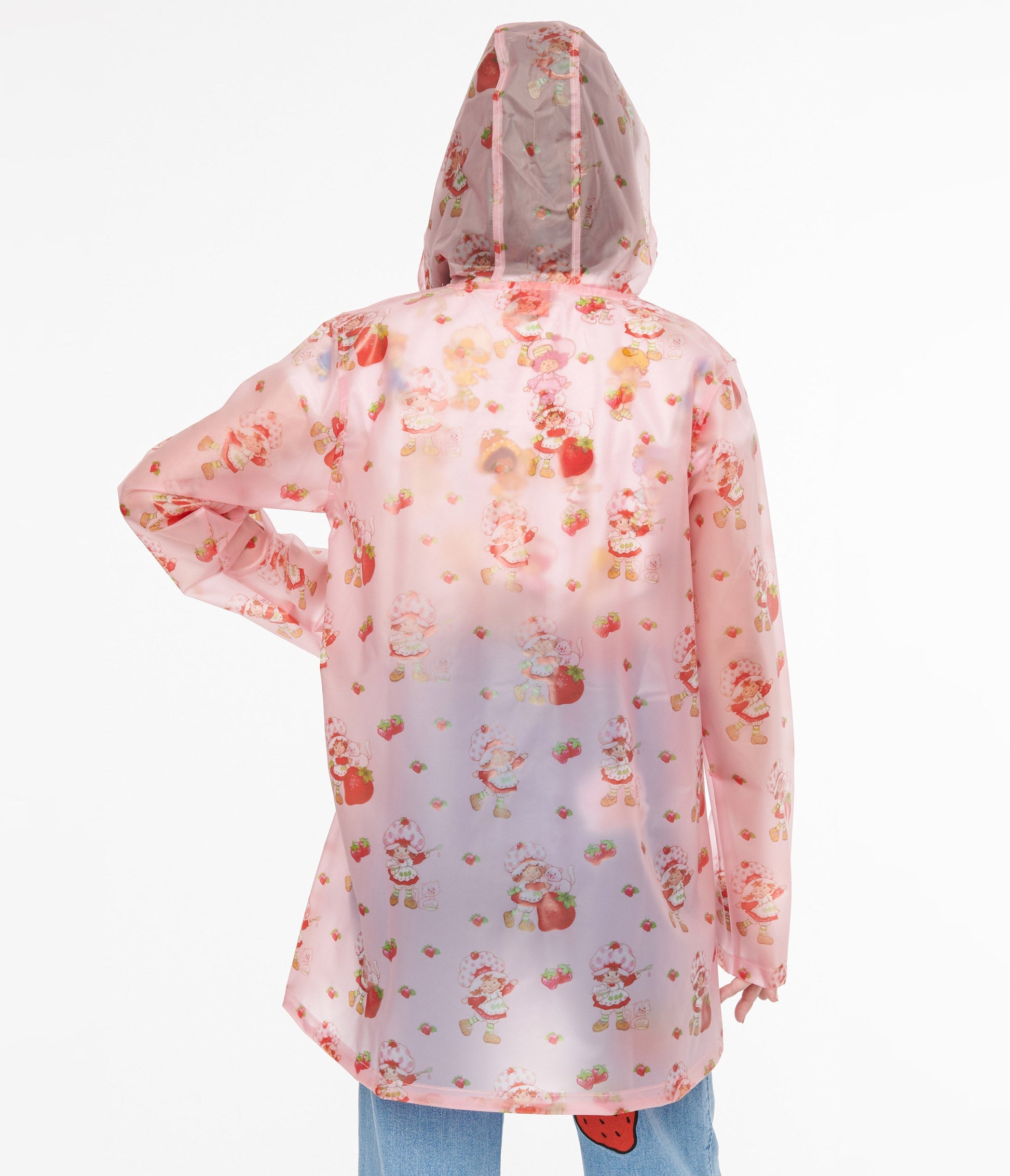 Cakeworthy Pink & Red Strawberry Shortcake Rain Jacket - Unique Vintage - Womens, TOPS, OUTERWEAR