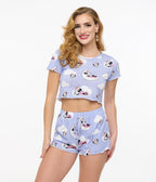 Cakeworthy Purple Minnie Mouse Dream Pajama Set - Unique Vintage - Womens, TOPS, TEES