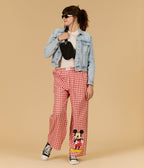 Cakeworthy Red Gingham Mickey Mouse Lounge Pants - Unique Vintage - Womens, BOTTOMS, PANTS