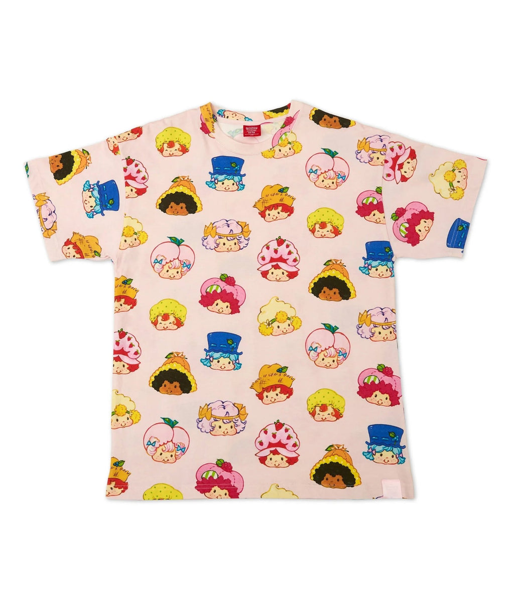 Cakeworthy Strawberry Shortcake All Over Print Unisex Graphic Tee - Unique Vintage - Womens, GRAPHIC TEES, TEES