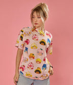 Cakeworthy Strawberry Shortcake All Over Print Unisex Graphic Tee - Unique Vintage - Womens, GRAPHIC TEES, TEES