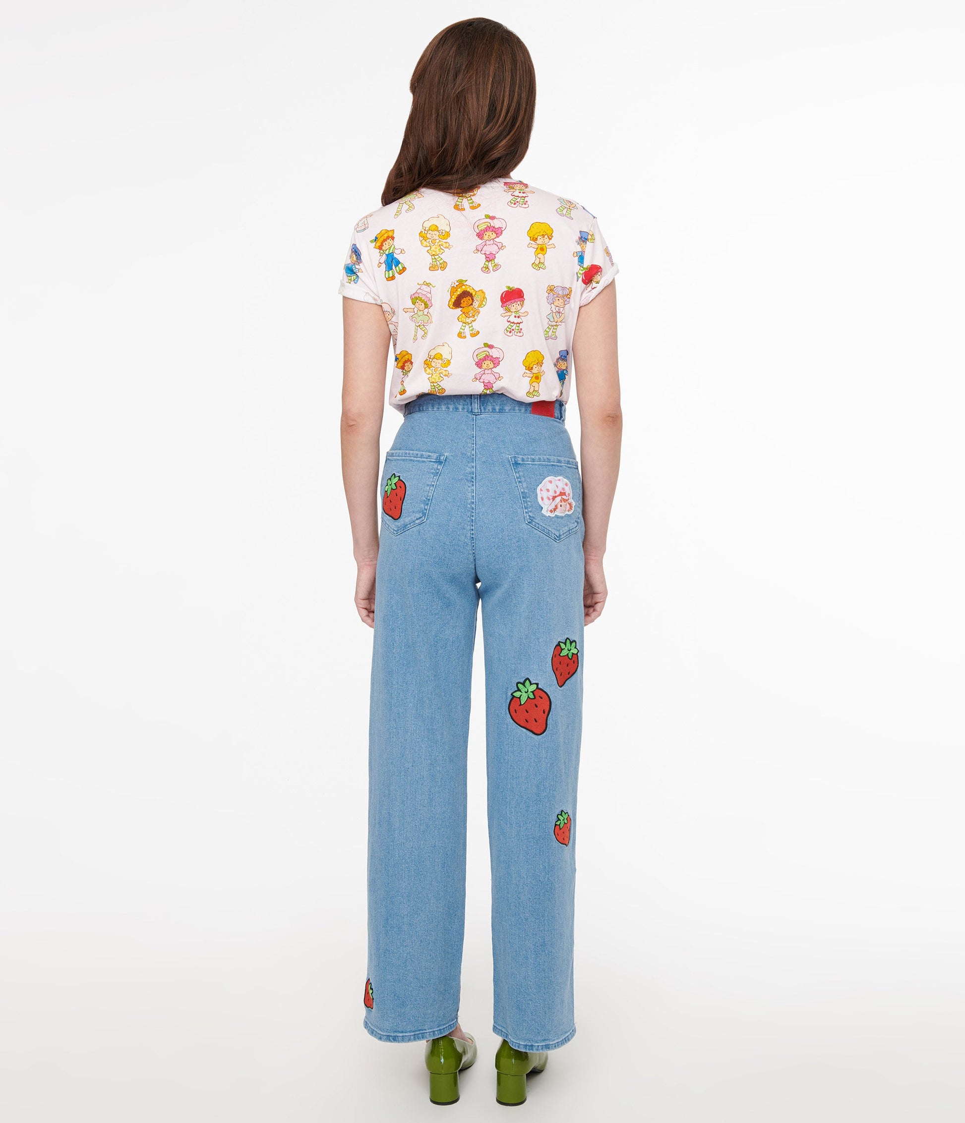 Cakeworthy Strawberry Shortcake Patch Jeans - Unique Vintage - Womens, BOTTOMS, JEANS