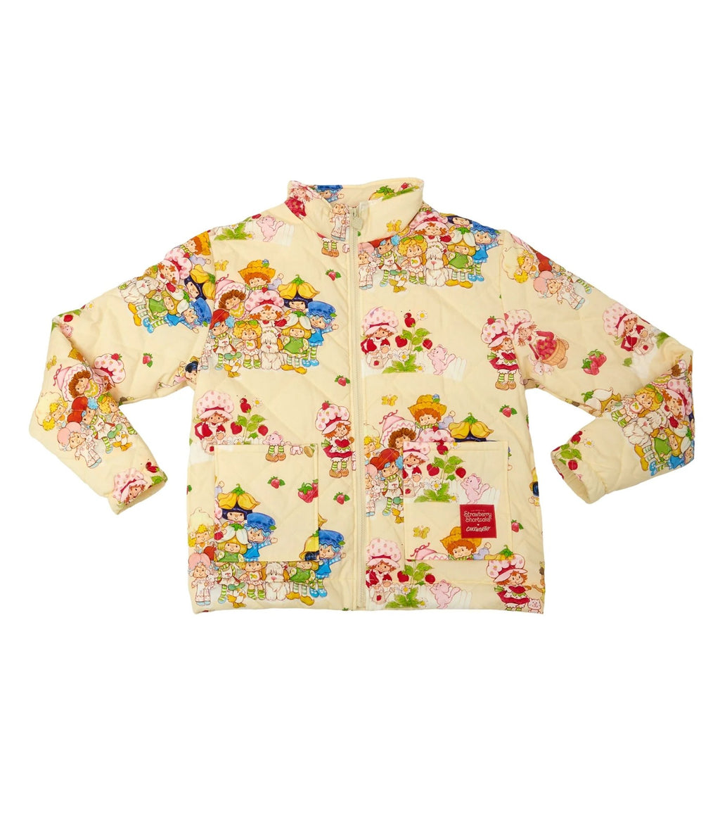 Cakeworthy Strawberry Shortcake Quilted Jacket - Unique Vintage - Womens, TOPS, OUTERWEAR