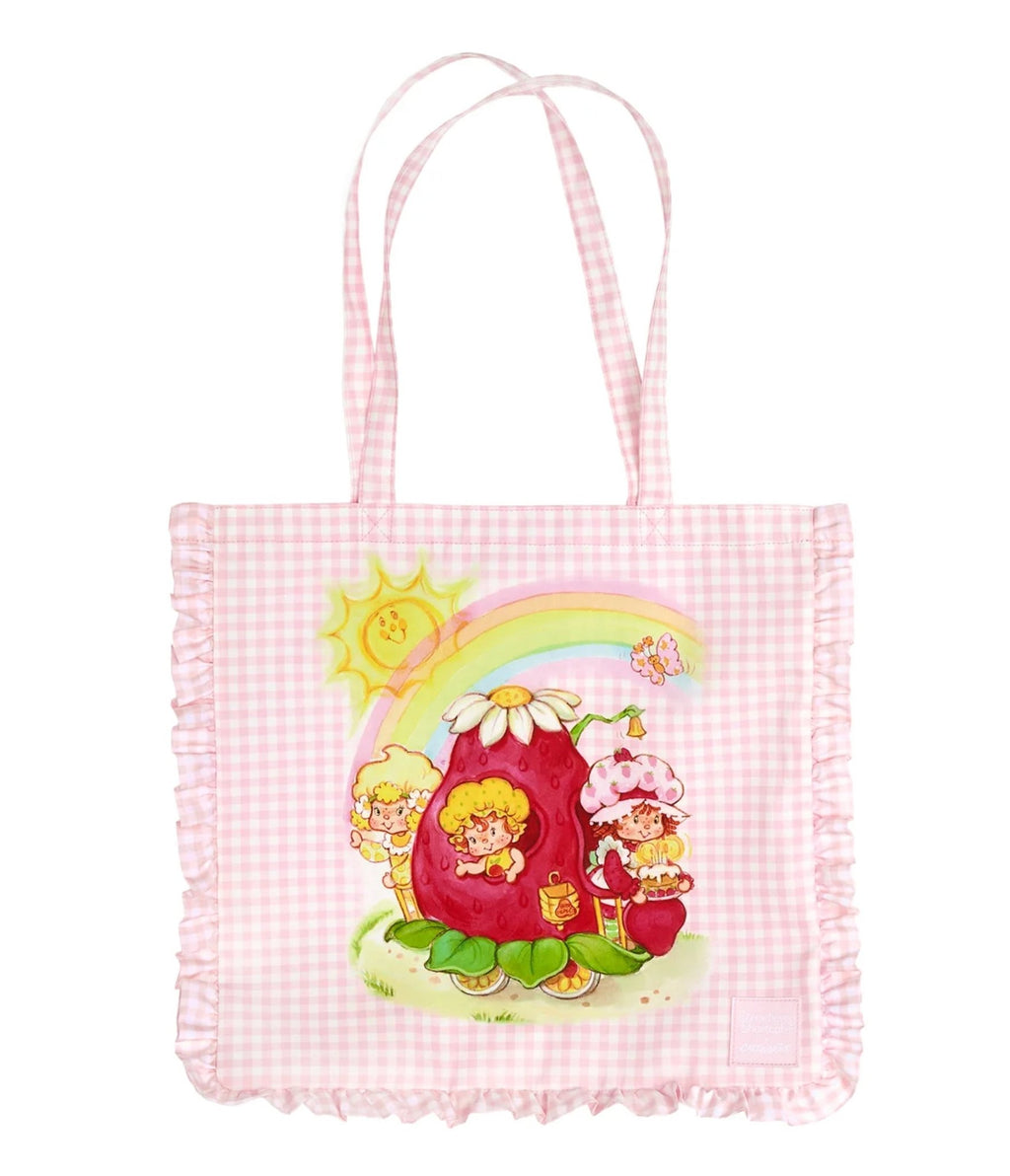 Cakeworthy Strawberry Shortcake Ruffle Tote Bag - Unique Vintage - Womens, ACCESSORIES, HANDBAGS