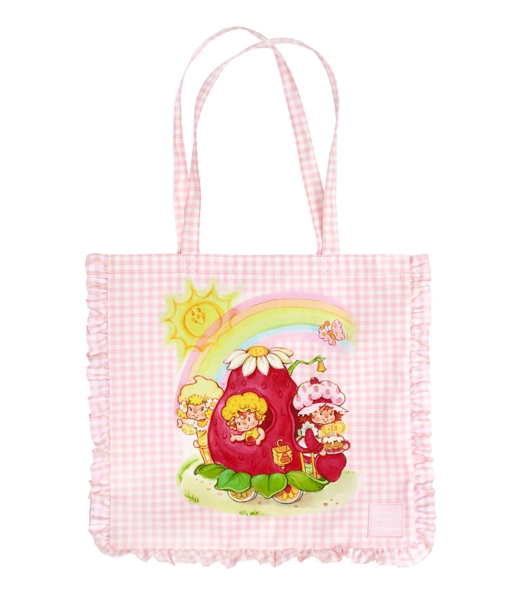 Cakeworthy Strawberry Shortcake Ruffle Tote Bag - Unique Vintage - Womens, ACCESSORIES, HANDBAGS