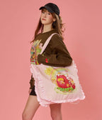 Cakeworthy Strawberry Shortcake Ruffle Tote Bag - Unique Vintage - Womens, ACCESSORIES, HANDBAGS