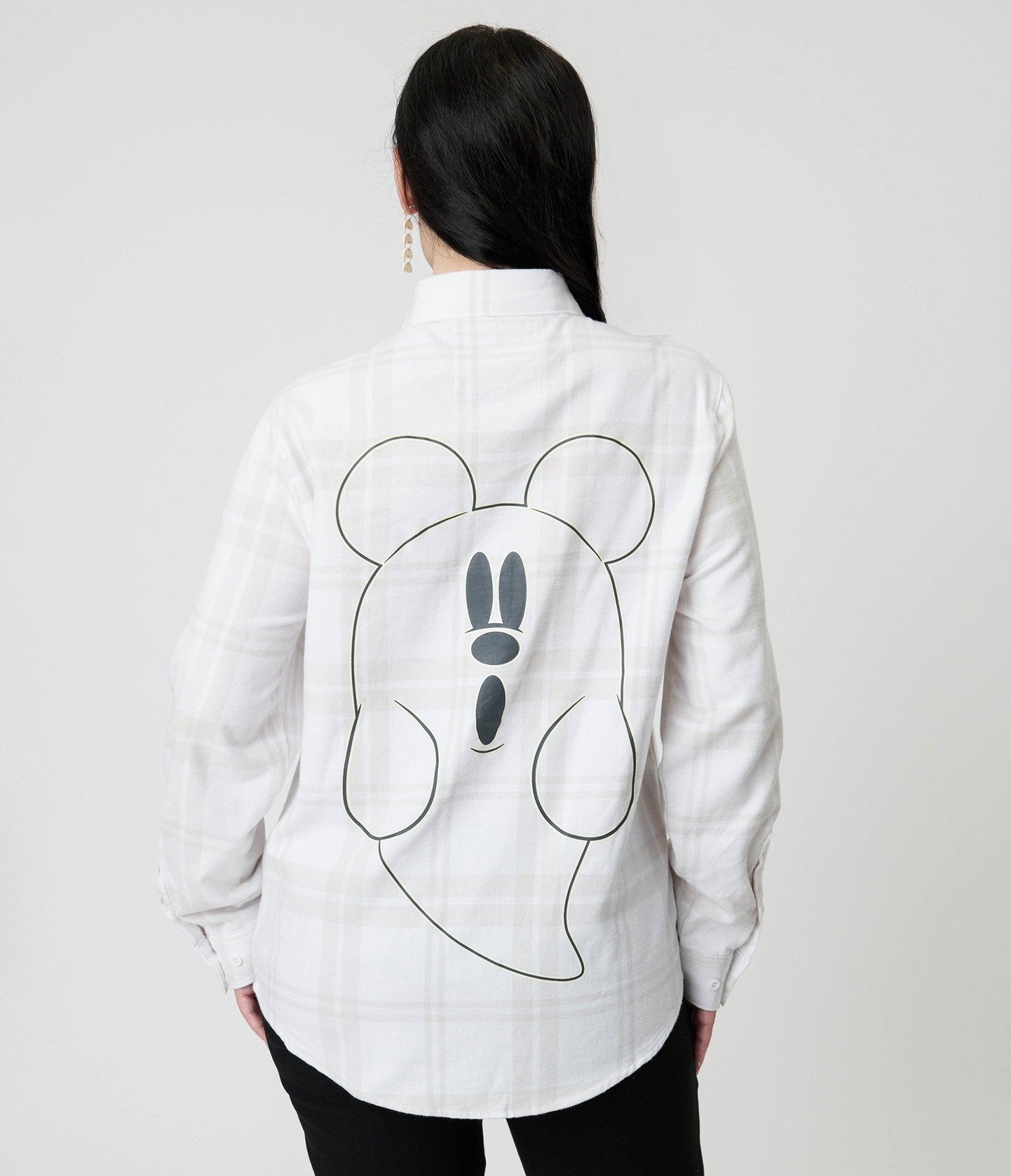 Cakeworthy White Glow in the Dark Mickey Ghost Flannel - Unique Vintage - Womens, TOPS, SHIRTS
