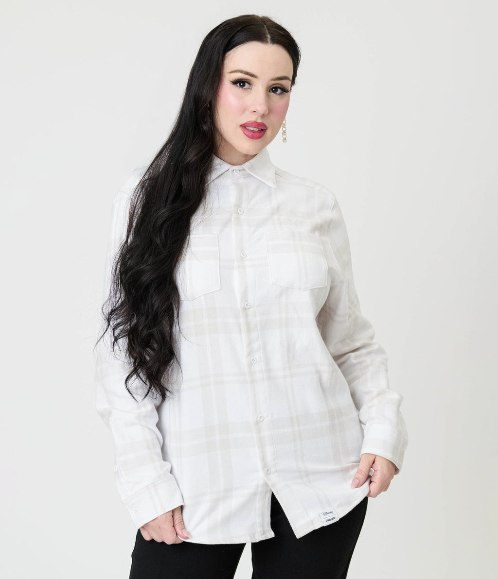 Cakeworthy White Glow in the Dark Mickey Ghost Flannel - Unique Vintage - Womens, TOPS, SHIRTS