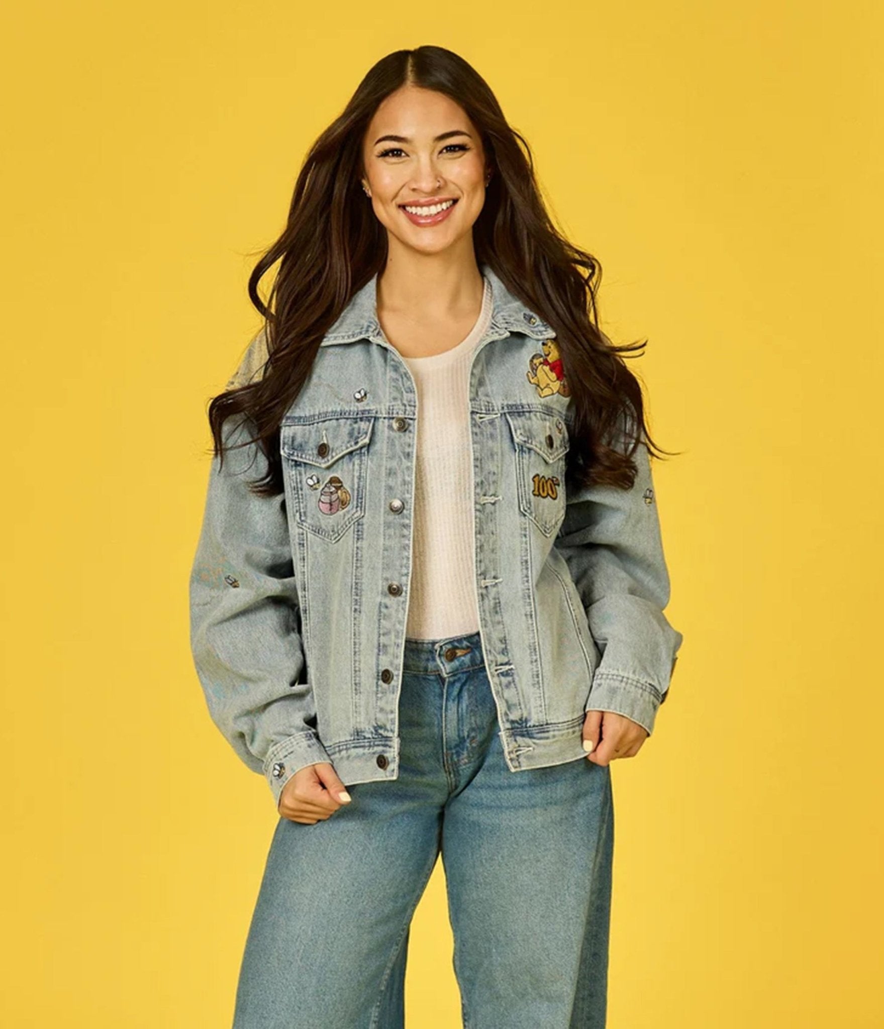Cakeworthy Winnie the Pooh 100th Anniversary Denim Jacket - Unique Vintage - Womens, TOPS, OUTERWEAR