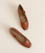 Camel Square Toe Mary Jane Flats