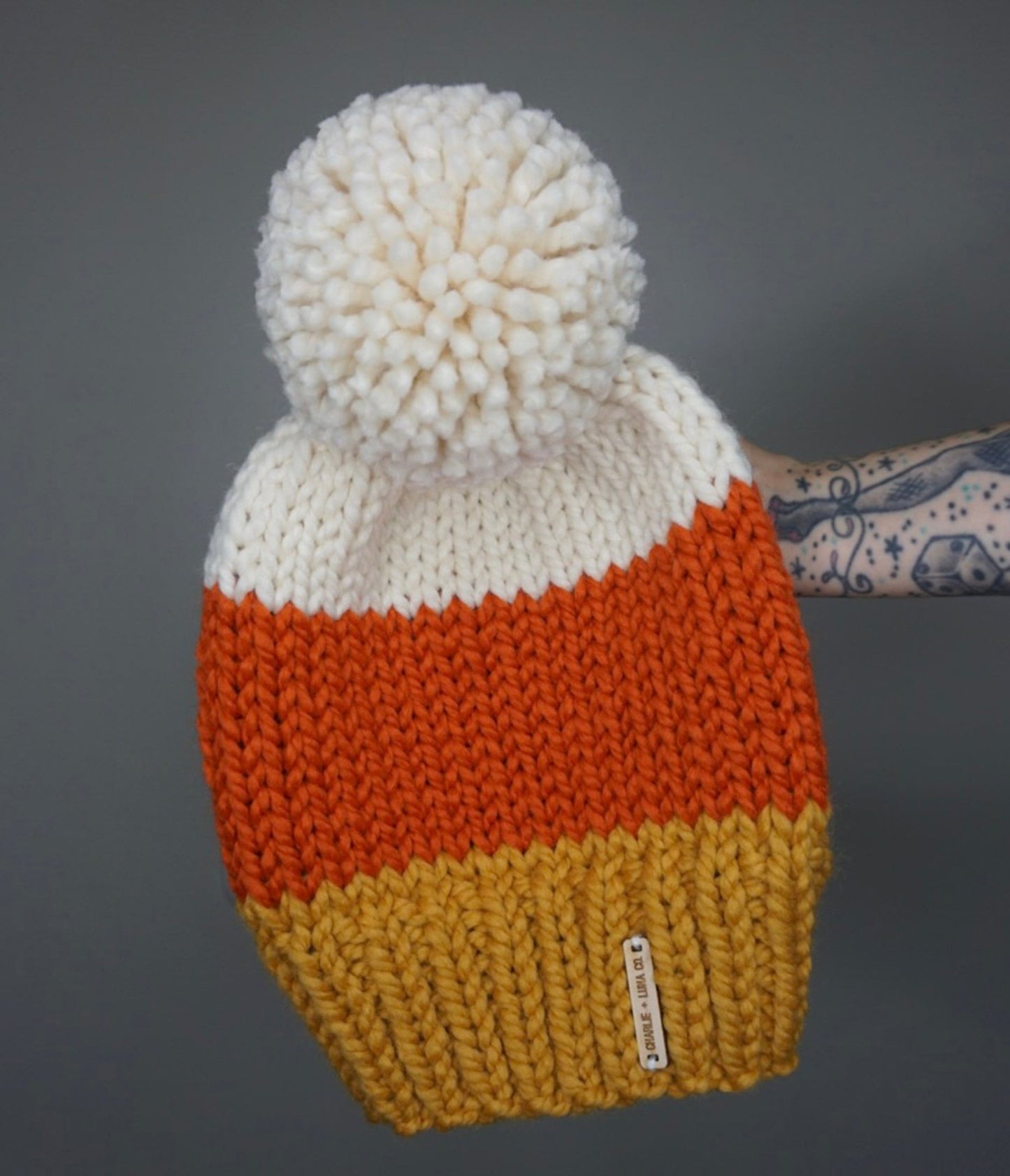Candy Corn Stripe Knit Beanie - Unique Vintage - Womens, ACCESSORIES, HATS