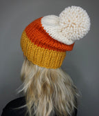 Candy Corn Stripe Knit Beanie - Unique Vintage - Womens, ACCESSORIES, HATS