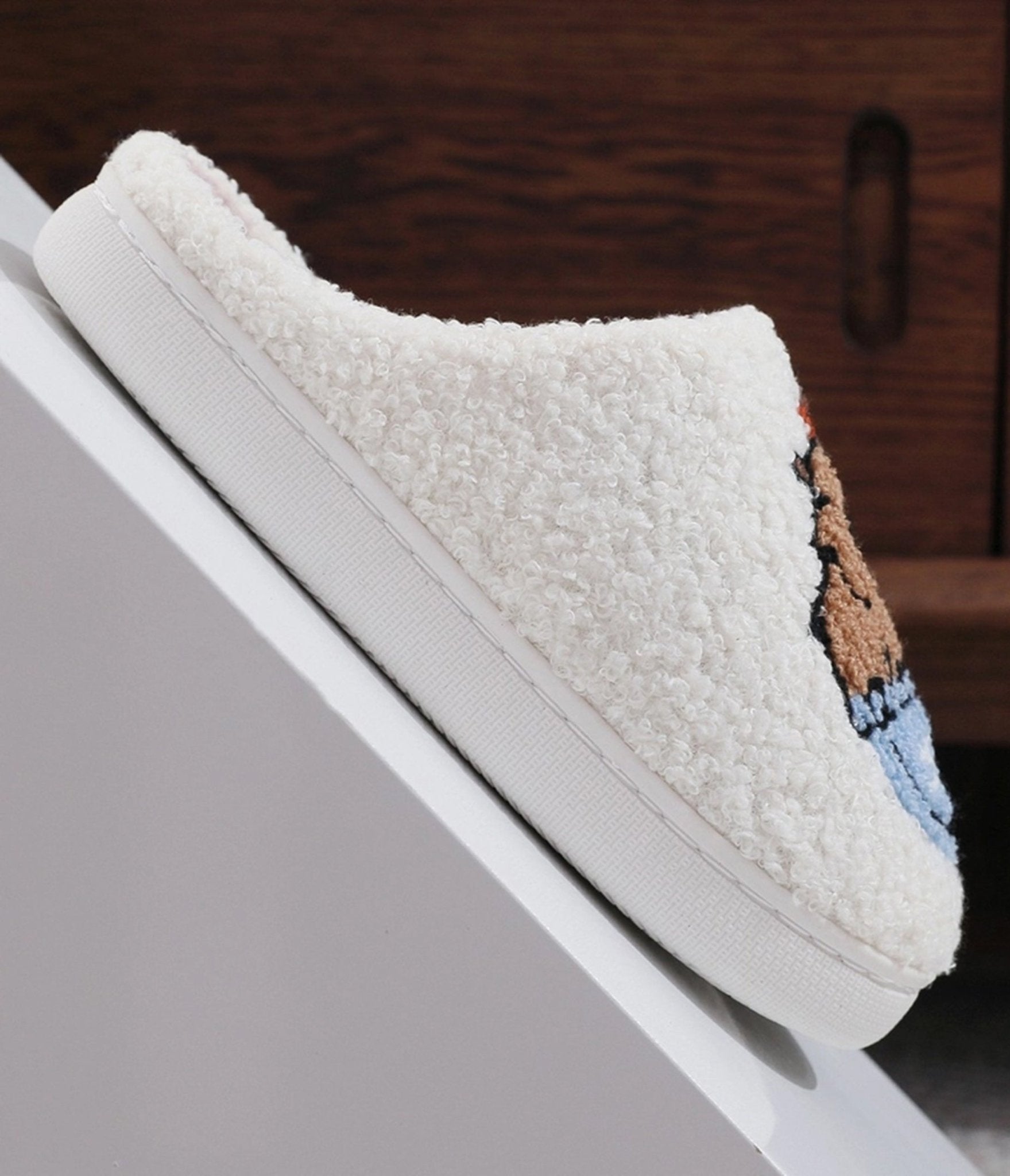 Capybara Embroidered Cotton Slippers - Unique Vintage - Womens, SHOES, FLATS