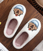 Capybara Embroidered Cotton Slippers - Unique Vintage - Womens, SHOES, FLATS