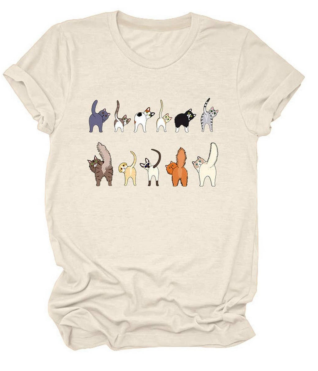 Cat Butts Unisex Graphic Tee - Unique Vintage - Womens, GRAPHIC TEES, TEES