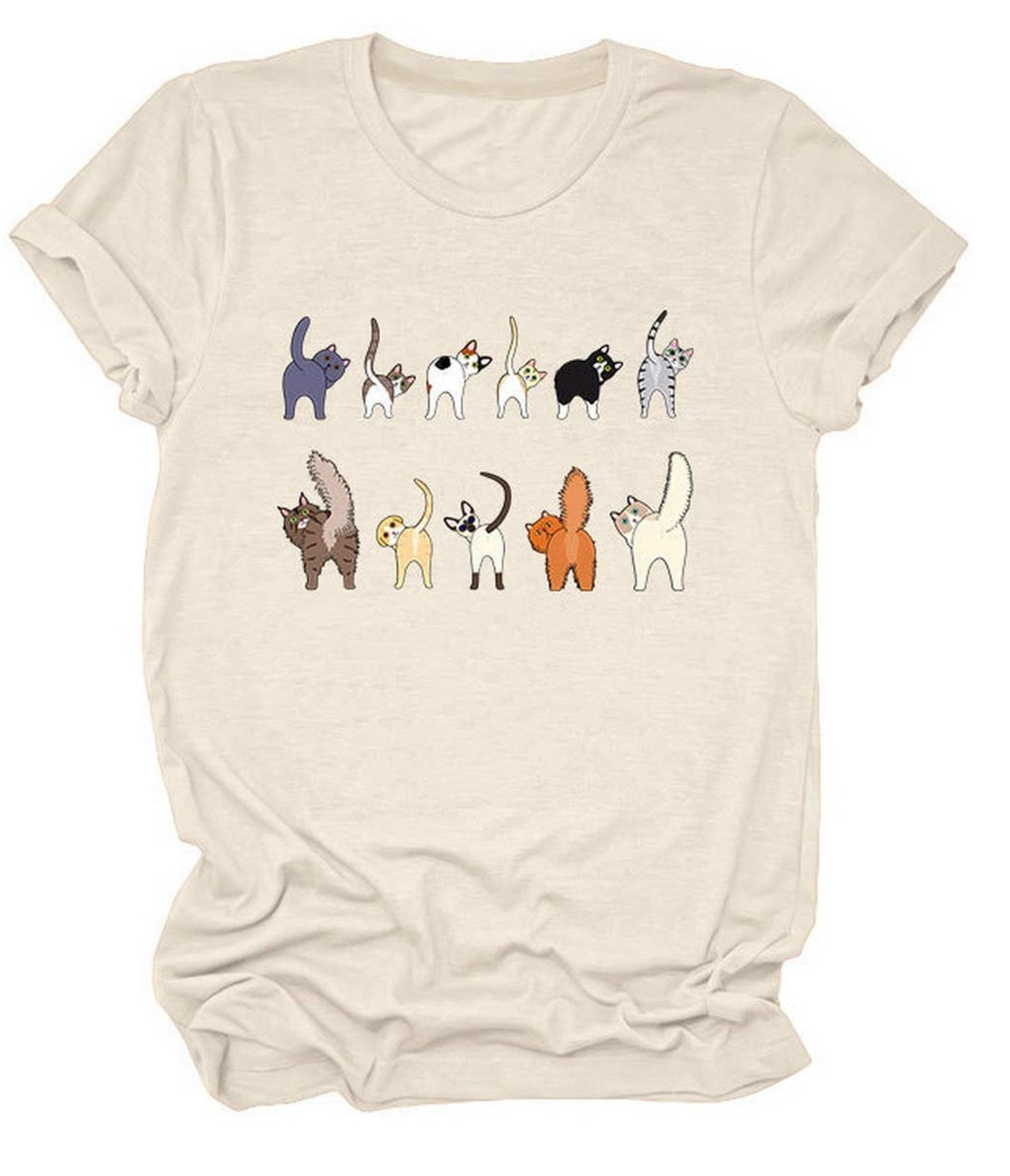 Cat Butts Unisex Graphic Tee - Unique Vintage - Womens, GRAPHIC TEES, TEES