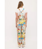 Cat Collage Printed Overalls - Unique Vintage - Womens, BOTTOMS, PANTS