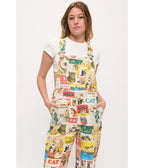 Cat Collage Printed Overalls - Unique Vintage - Womens, BOTTOMS, PANTS