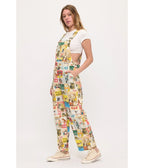 Cat Collage Printed Overalls - Unique Vintage - Womens, BOTTOMS, PANTS
