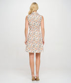 Cat Face Print Cotton Fit & Flare Dress - Unique Vintage - Womens, DRESSES, FIT AND FLARE