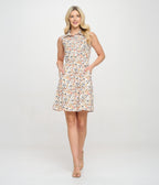 Cat Face Print Cotton Fit & Flare Dress - Unique Vintage - Womens, DRESSES, FIT AND FLARE