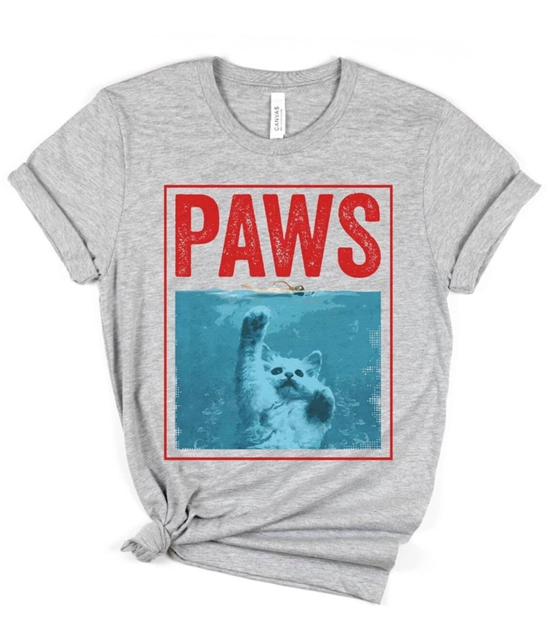 Cat Paws Movie Poster Unisex Graphic Tee - Unique Vintage - Womens, GRAPHIC TEES, TEES