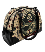 Cat Pirate Bowler Bag - Unique Vintage - Womens, ACCESSORIES, HANDBAGS