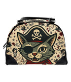 Cat Pirate Bowler Bag - Unique Vintage - Womens, ACCESSORIES, HANDBAGS