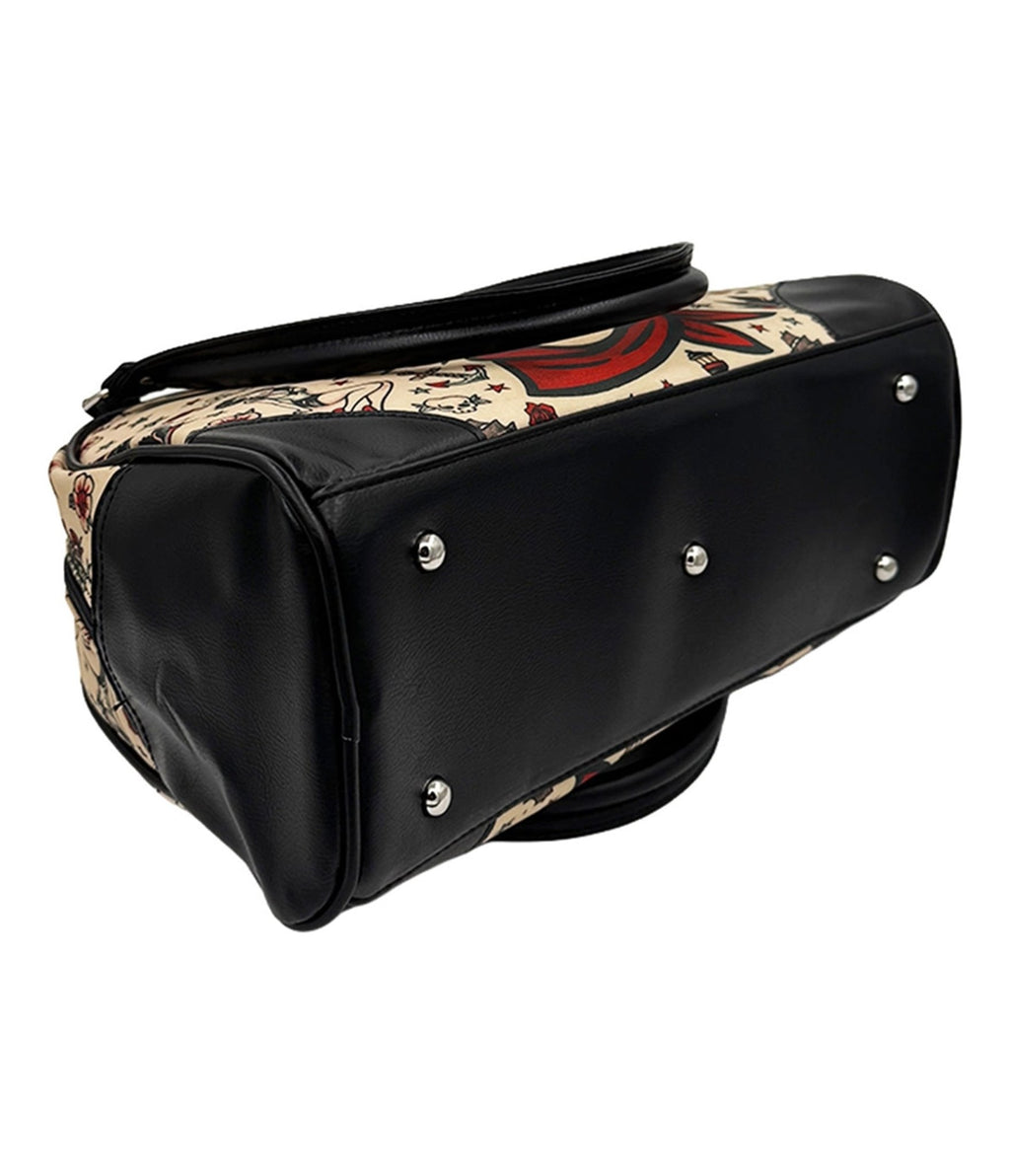 Cat Pirate Bowler Bag - Unique Vintage - Womens, ACCESSORIES, HANDBAGS