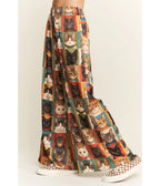 Cat Portrait Wide Leg Pants - Unique Vintage - Wide Leg Pants