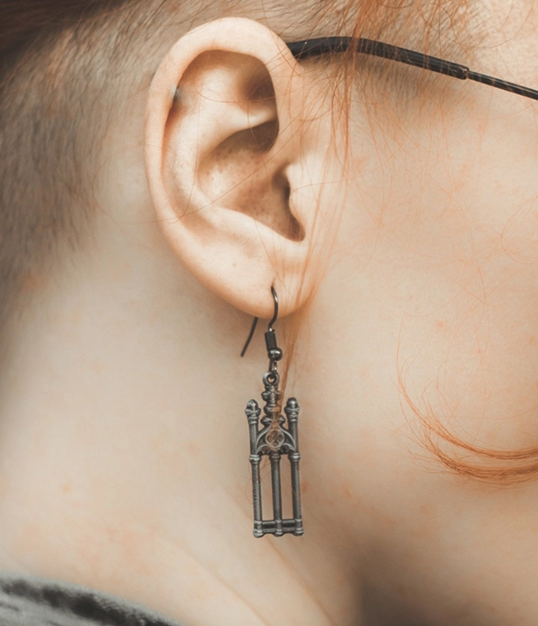 Cemetery Gates Dangle Earrings - Unique Vintage - Womens, ACCESSORIES, JEWELRY