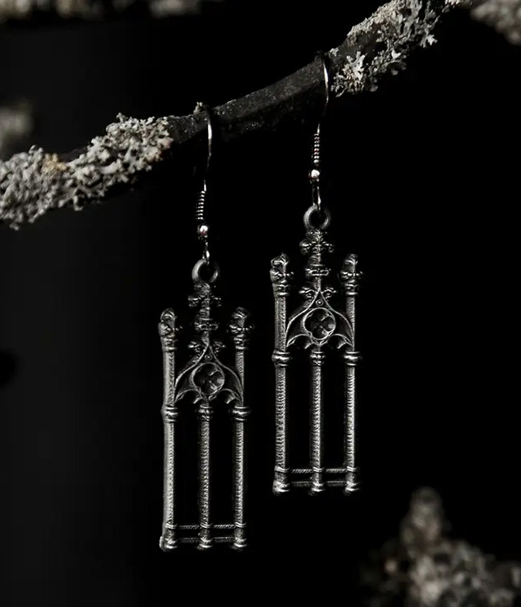 Cemetery Gates Dangle Earrings - Unique Vintage - Womens, ACCESSORIES, JEWELRY