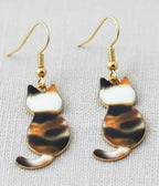 Charming Cat Dangle Earrings - Unique Vintage - Womens, ACCESSORIES, JEWELRY