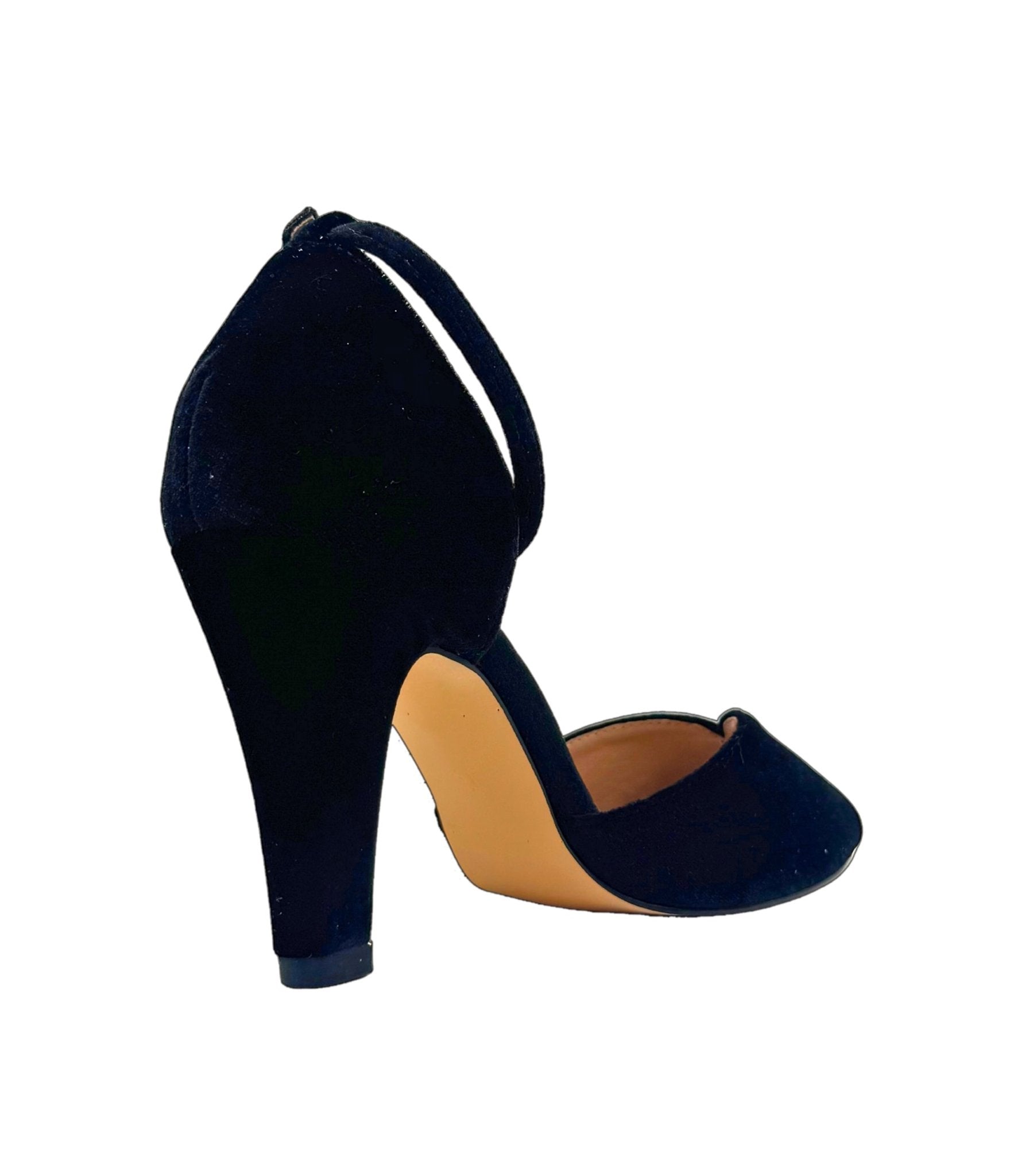 Chelsea Crew Black Velvet Lola Pumps - Unique Vintage - Womens, SHOES, HEELS
