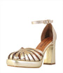 Chelsea Crew Gold Karmel Retro Platform Heels