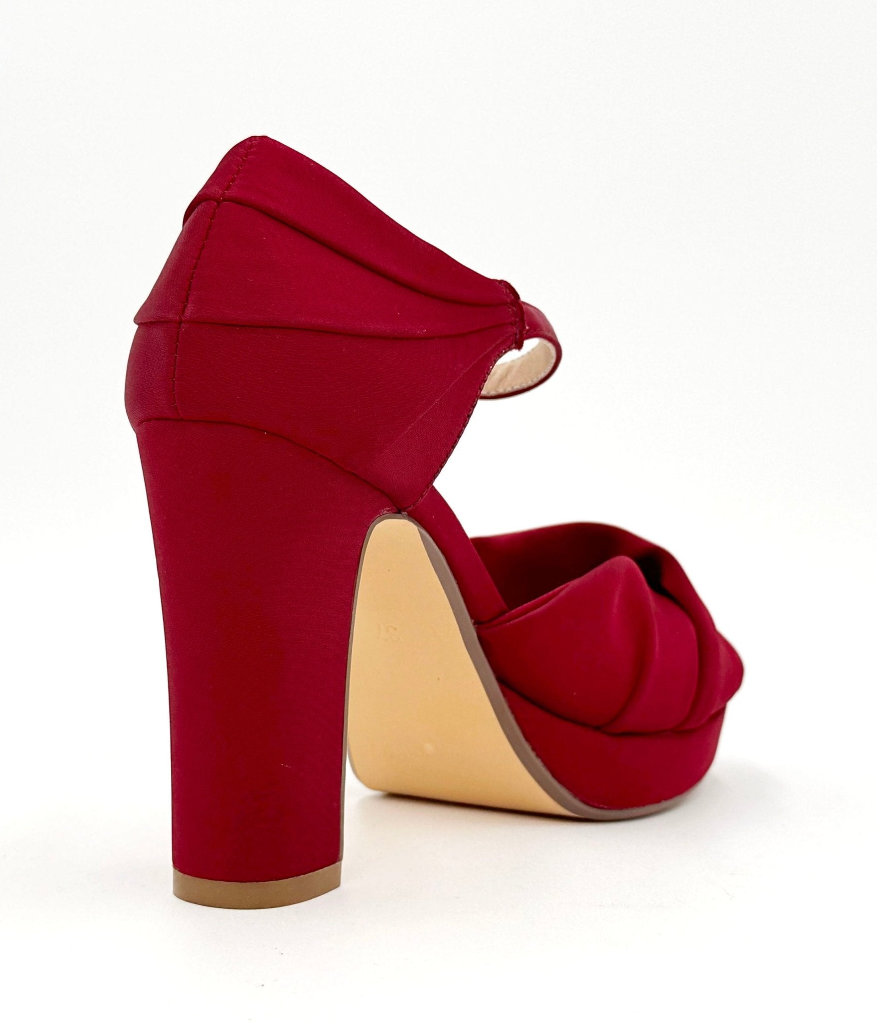 Chelsea Crew Red Satin Gloria Heels - Unique Vintage - Womens, SHOES, HEELS