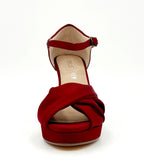 Chelsea Crew Red Satin Gloria Heels - Unique Vintage - Womens, SHOES, HEELS
