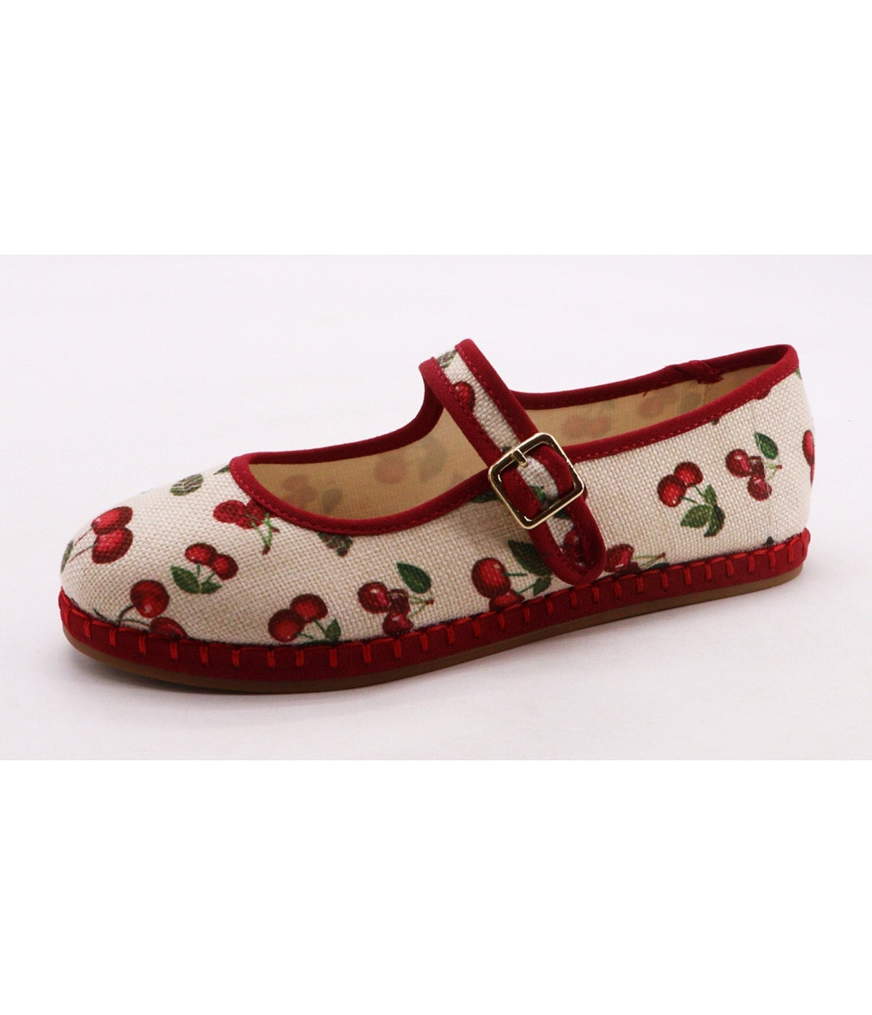Cherry Mary Jane Flats - Unique Vintage - Womens, SHOES, FLATS